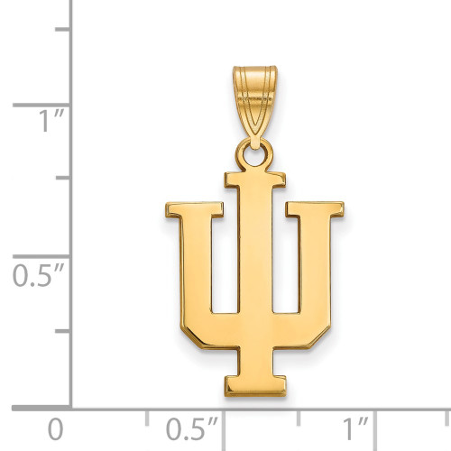 10K Yellow Gold Indiana University Large Pendant by LogoArt (1Y004IU)