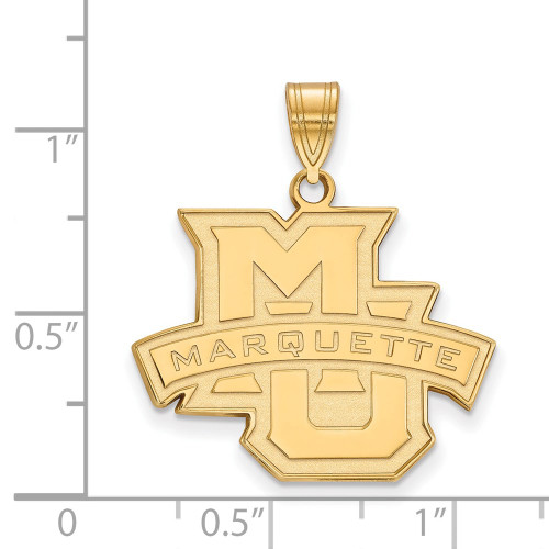 10K Yellow Gold Marquette University Large Pendant by LogoArt (1Y004MAR)