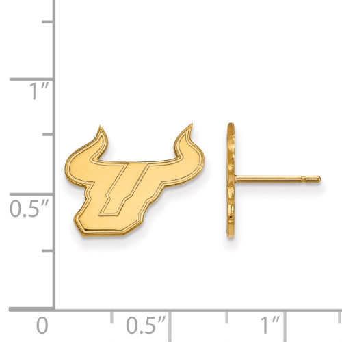 10K Yellow Gold University of South Florida Small Post Earrings by LogoArt