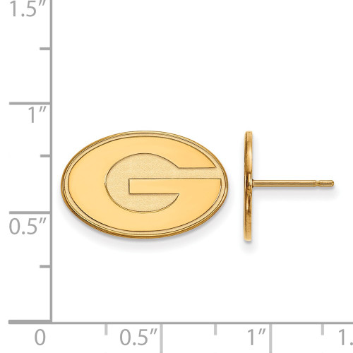 10K Yellow Gold University of Georgia Small Post Earrings by LogoArt (1Y009UGA)