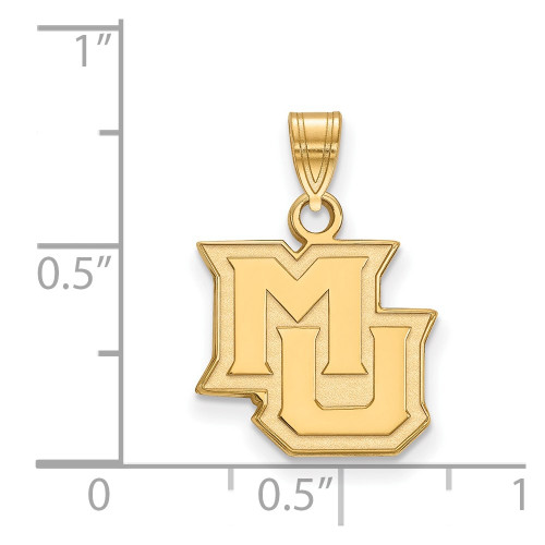10K Yellow Gold Marquette University Small Pendant by LogoArt (1Y015MAR)