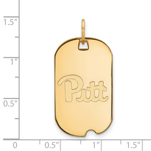 10K Yellow Gold University of Pittsburgh Small Dog Tag by LogoArt