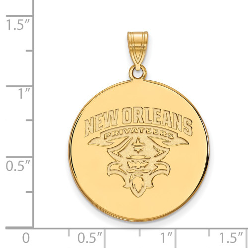 10K Yellow Gold University of New Orleans XL Disc Pendant by LogoArt (1Y022UNO)