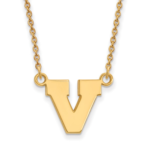 18" 10K Yellow Gold University of Virginia Sm Pendant Necklace LogoArt 1Y054UVA-18