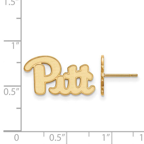Image of 10K Yellow Gold University of Pittsburgh Small Post Earrings by LogoArt