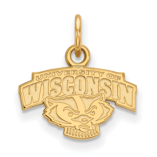 10K Yellow Gold University of Wisconsin X-Small Pendant by LogoArt (1Y074UWI)