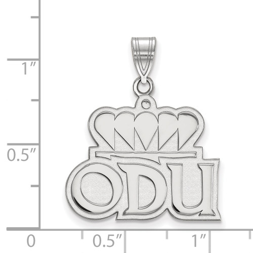 14K White Gold Old Dominion University Large Pendant by LogoArt (4W020ODU)