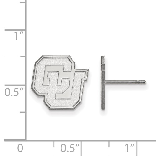 14K White Gold University of Colorado Small Post Earrings by LogoArt (4W031UCO)