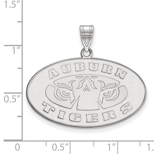 14K White Gold Auburn University Large Pendant by LogoArt (4W046AU)