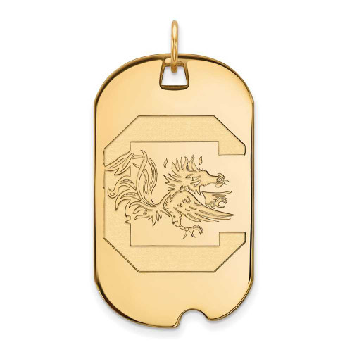 Image of 14K Yellow Gold University of South Carolina Large Dog Tag by LogoArt