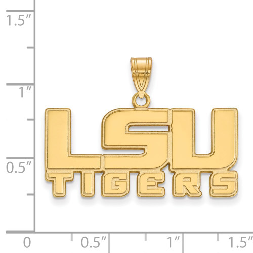 14K Yellow Gold Louisiana State University Medium Pendant by LogoArt (4Y043LSU)