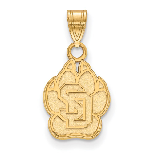 Gold Plated Sterling Silver University of South Dakota Sm Pendant LogoArt GP001