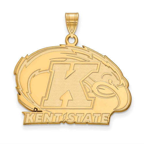 Image of Gold Plated Sterling Silver Kent State University Large Pendant LogoArt GP002KEN