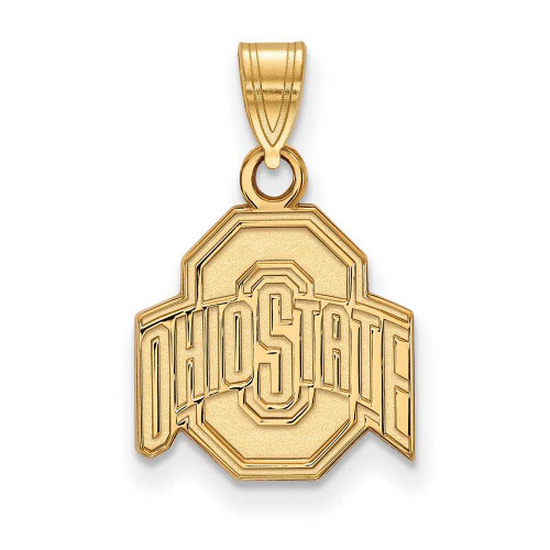 Image of Gold Plated Sterling Silver Ohio State University Small Pendant LogoArt GP002OSU
