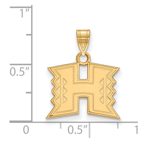 Gold Plated Sterling Silver The University of Hawaii Small Pendant by LogoArt