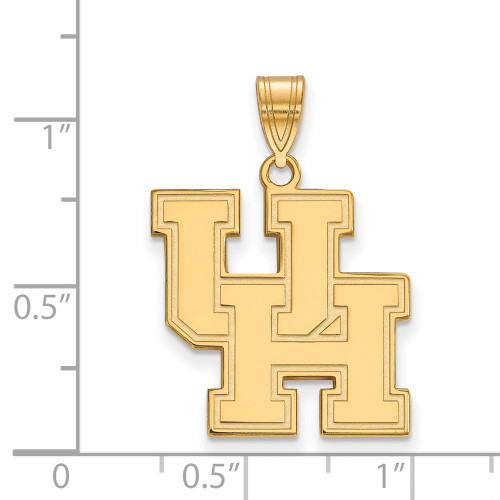 Gold Plated Sterling Silver University of Houston Large Pendant by LogoArt