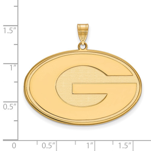 Gold Plated Sterling Silver University of Georgia XL Pendant by LogoArt