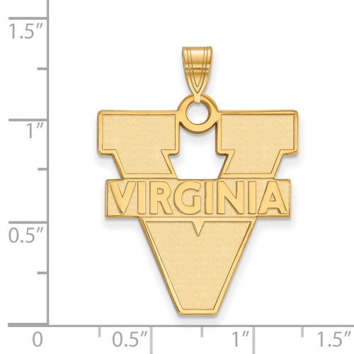 Gold Plated Sterling Silver University of Virginia XL Pendant by LogoArt