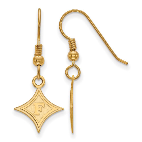 Gold Plated Sterling Silver Furman University Small Dangle Earrings by LogoArt