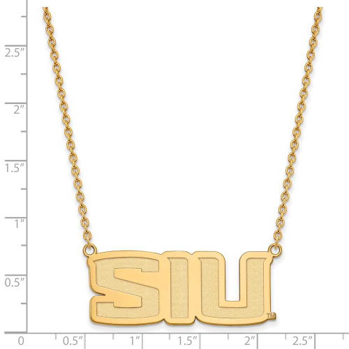 Image of 18" Gold Plated Sterling Silver Southern Illinois U Large Pendant LogoArt Necklace