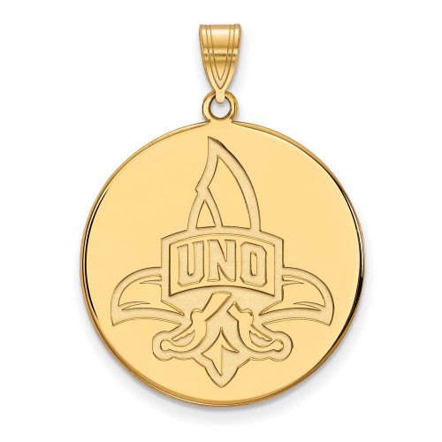 Image of Gold Plated Sterling Silver University of New Orleans XL Pendant LogoArt GP019