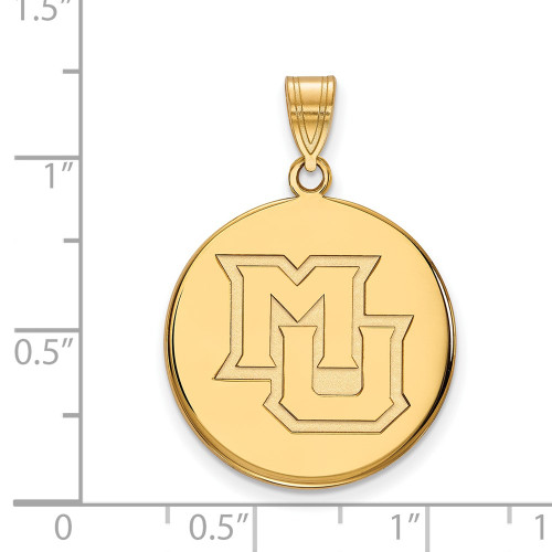 Gold Plated Sterling Silver Marquette University Large Disc Pendant by LogoArt