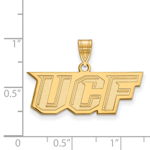 Gold Plated 925 Silver University of Central Florida Med LogoArt Pendant GP025