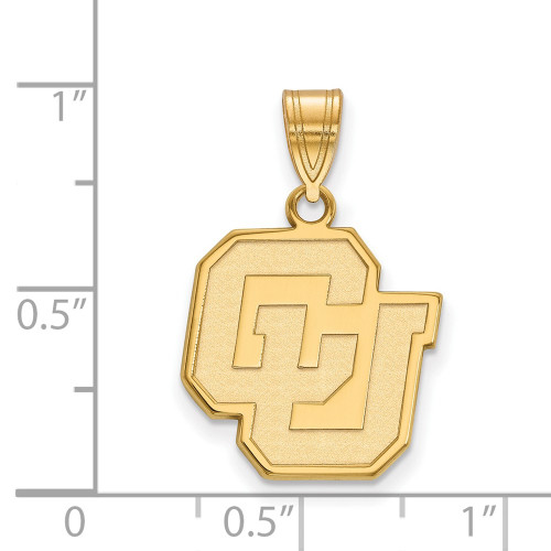 Gold Plated Sterling Silver University of Colorado Med Pendant LogoArt GP026UCO