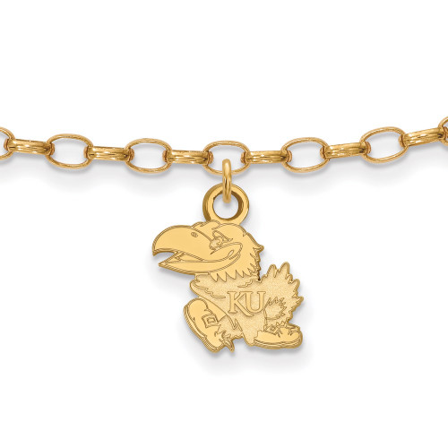 Gold Plated Sterling Silver University of Kansas Anklet by LogoArt