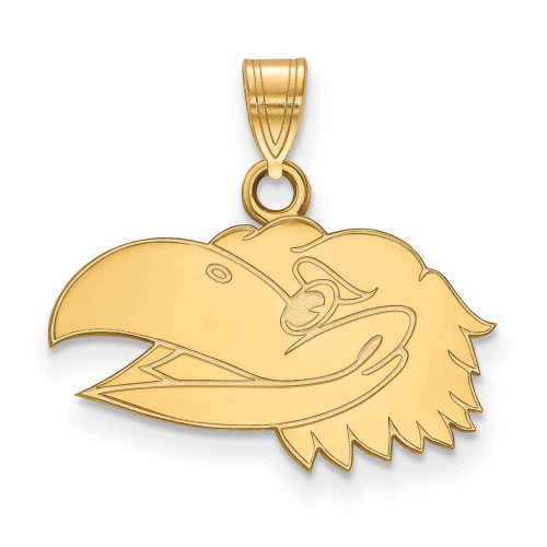 Image of Gold Plated Sterling Silver University of Kansas Small Pendant LogoArt GP040UKS