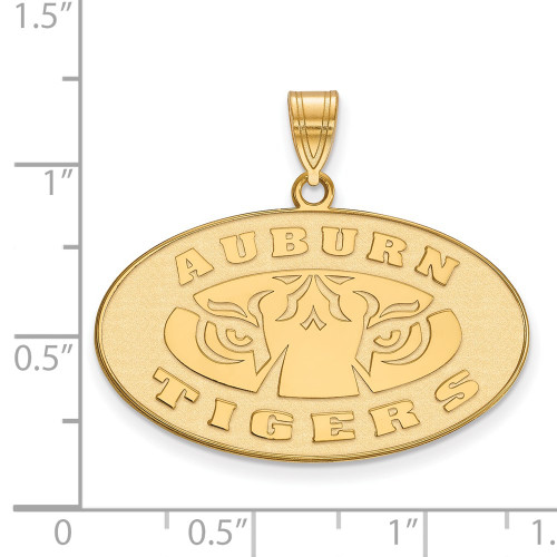 Gold Plated Sterling Silver Auburn University Large Pendant by LogoArt (GP046AU)
