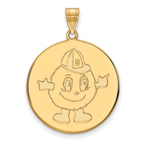 Image of Gold Plated Sterling Silver Syracuse University XL Disc Pendant LogoArt GP046SYU