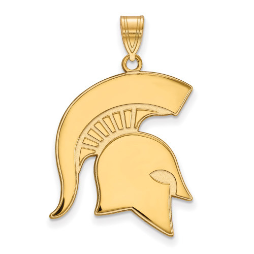 Gold Plated Sterling Silver Michigan State University XL Pendant LogoArt GP047