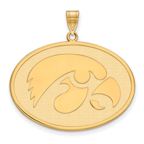 Image of Gold Plated Sterling Silver University of Iowa XL Pendant by LogoArt (GP047UIA)
