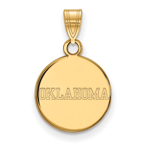 Gold Plated Sterling Silver University of Oklahoma Sm Pendant LogoArt GP051UOK