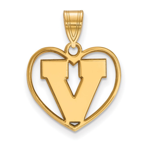 Gold Plated Sterling Silver University of Virginia Pendant Heart LogoArt GP056