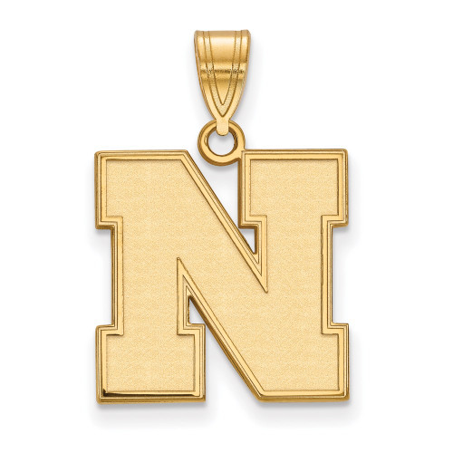 Gold Plated Sterling Silver University of Nebraska Med Pendant LogoArt GP067UNE