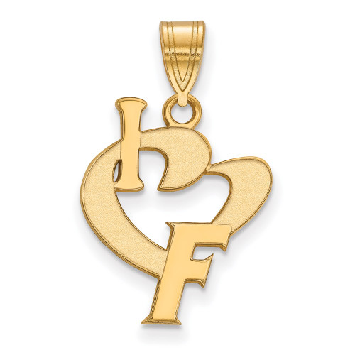 Gold Plated 925 Silver University of Florida Lg I Love Pendant LogoArt GP068UFL