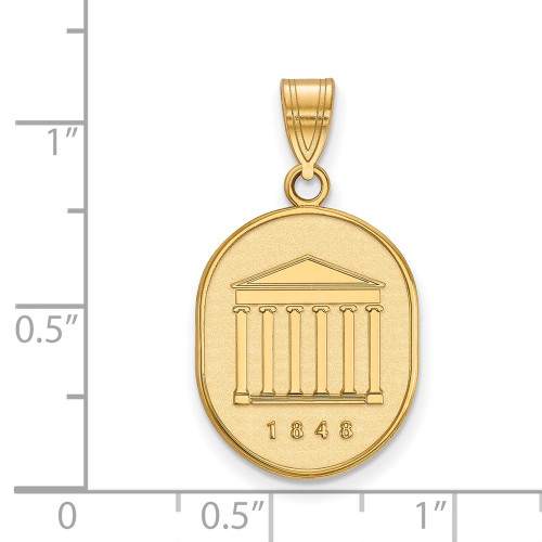 Gold Plated Sterling Silver University of Mississippi Lg Pendant LogoArt GP071