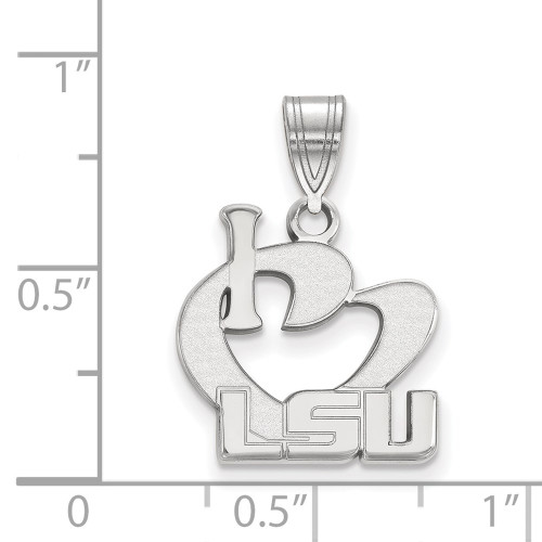 Sterling Silver Louisiana State University Large I Love Logo Pendant by LogoArt