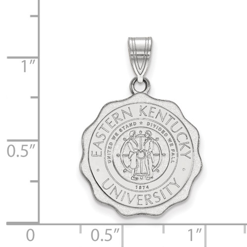 Sterling Silver Eastern Kentucky University Large Crest Pendant by LogoArt