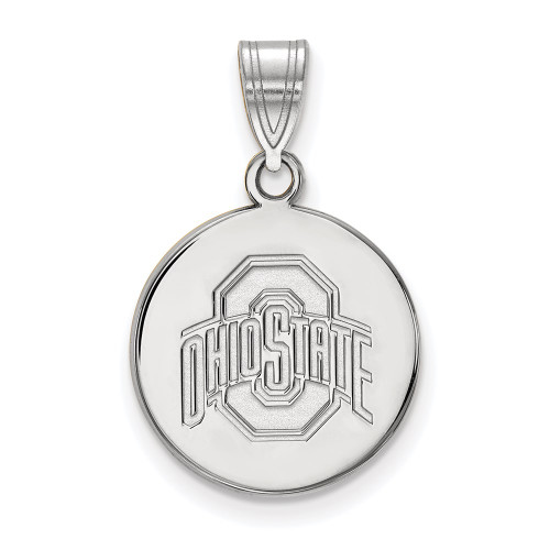Sterling Silver Ohio State University Medium Disc Pendant by LogoArt (SS040OSU)