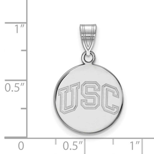 Image of Sterling Silver University of Southern California Medium Disc Pendant by LogoArt