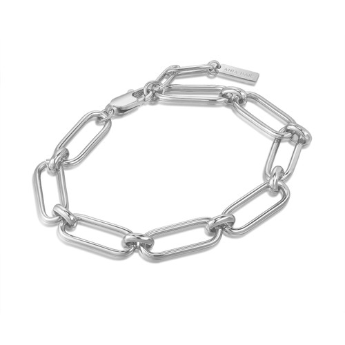 7.25" Ania Haie Cable Connect Chunky Chain Bracelet  Rhodium-Plated Sterling Silver