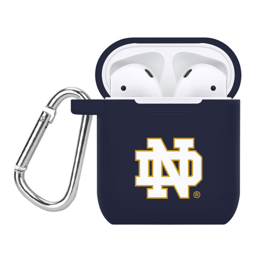 Notre Dame Fighting Irish Silicone Case Cover Compatible with Compatible with Apple AirPods Generation 1 & 2 Battery Case (Navy)