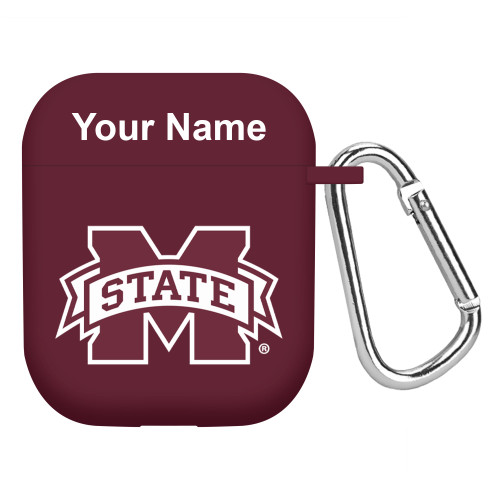 Mississippi State Bulldogs Custom Name HD Compatible with Apple AirPods Gen 1 & 2 Case Cover (Maroon)