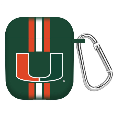 Image of Miami Hurricanes HD Compatible with Apple AirPods Gen 1&2 Case Cover - Stripes