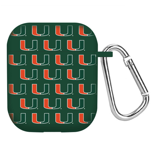 Image of Miami Hurricanes HD Compatible with Apple AirPods Gen 1&2 Case Cover - Repeating