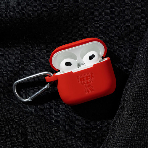 Image of Texas Tech Red Raiders Engraved Silicone Compatible with Apple AirPods Gen 3 Case Cover (Red)