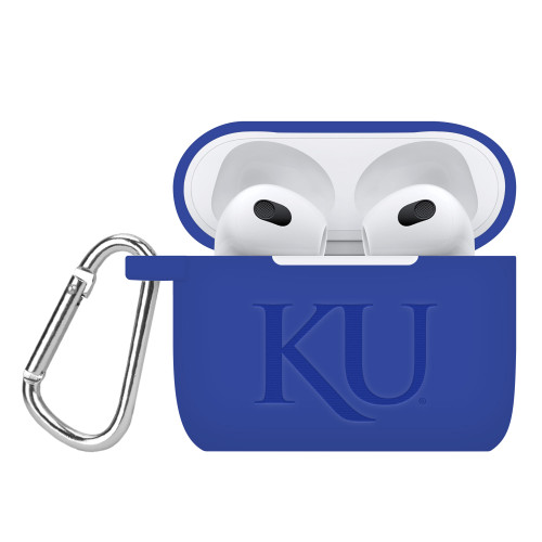 Kansas Jayhawks Engraved Silicone Compatible with Apple AirPods Gen 3 Case Cover (Blue)